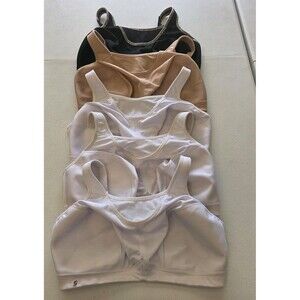 Glamorise Sports bra 1066 No-Bounce Camisole Size 40F Lot Of 5 White Nude Black